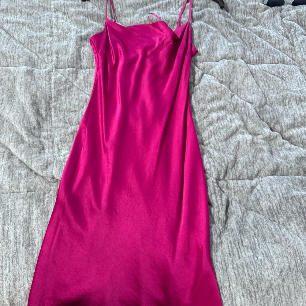 Express Fuchsia silk dress - Picture 3 of 3